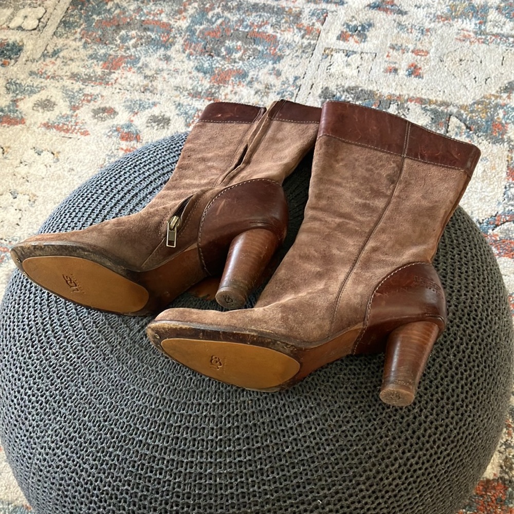 🔥🔥🔥🔥🔥UGG suede /leather high heels women’s boots🔥🔥🔥🔥 - Picture 7 of 8